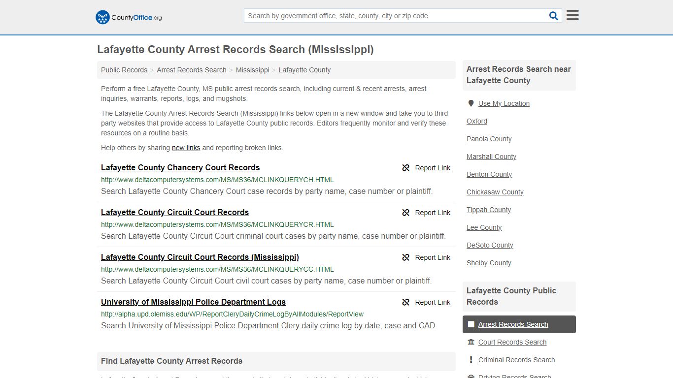 Arrest Records Search - Lafayette County, MS (Arrests & Mugshots)